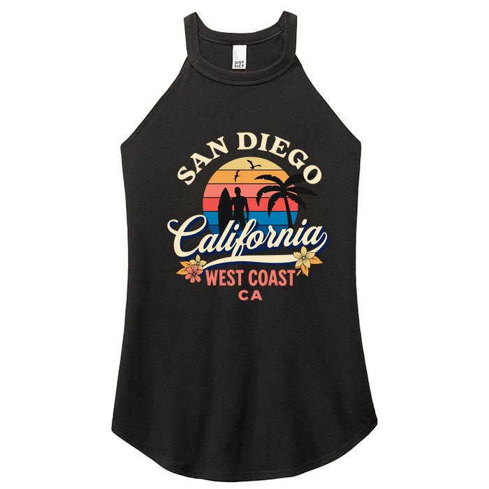 San Diego California Beach Surf Summer Vacation Vintage Funny Gift Women's Perfect Tri Rocker Tank