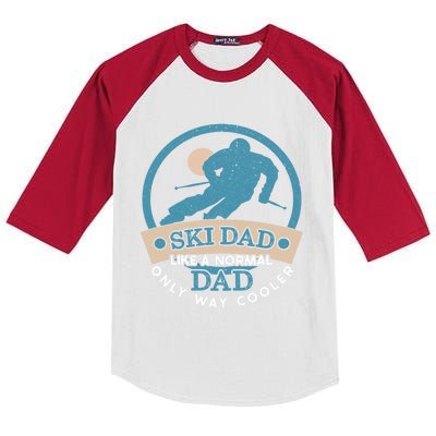 Ski Dad Cool Dad Gift Kids Colorblock Raglan Jersey