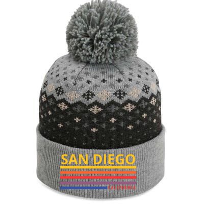 San Diego California Retro The Baniff Cuffed Pom Beanie