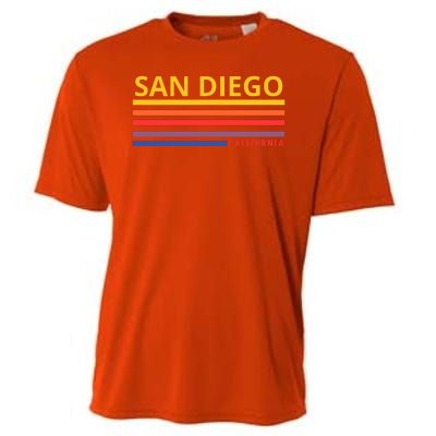 San Diego California Retro Cooling Performance Crew T-Shirt