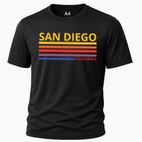 San Diego California Retro Cooling Performance Crew T-Shirt