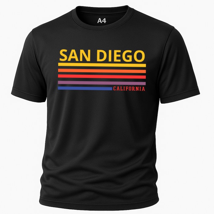 San Diego California Retro Cooling Performance Crew T-Shirt