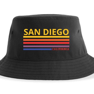 San Diego California Retro Sustainable Bucket Hat