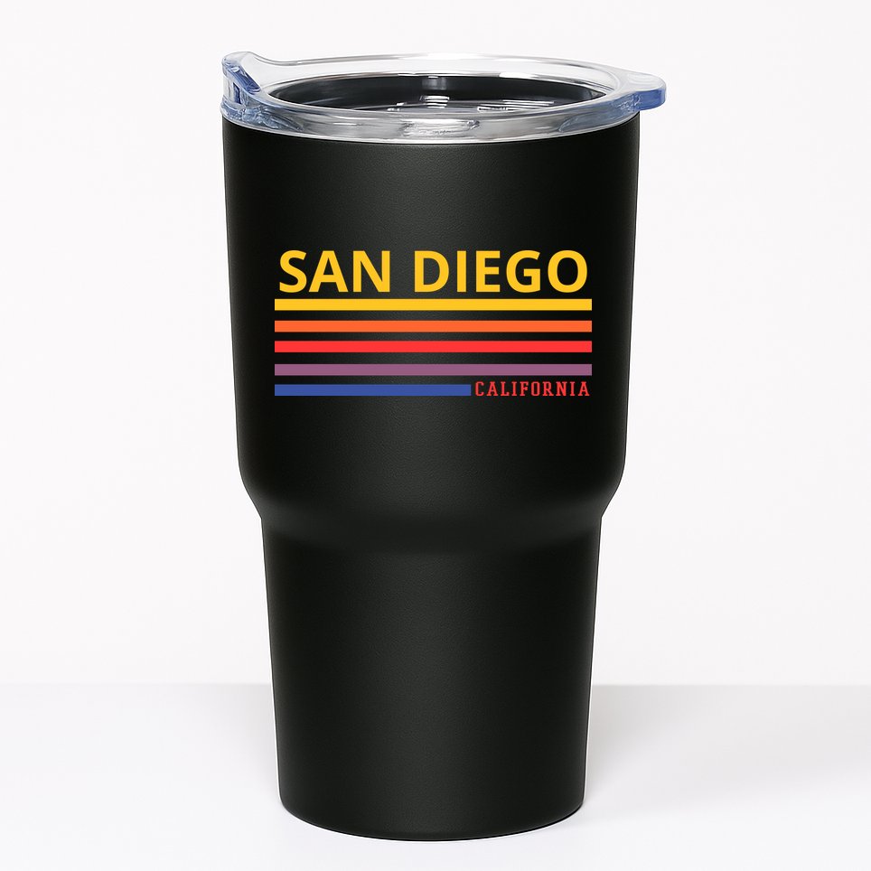 San Diego California Retro Tumbler