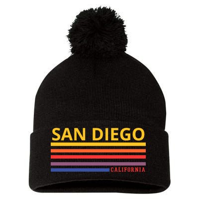 San Diego California Retro Pom Pom 12in Knit Beanie