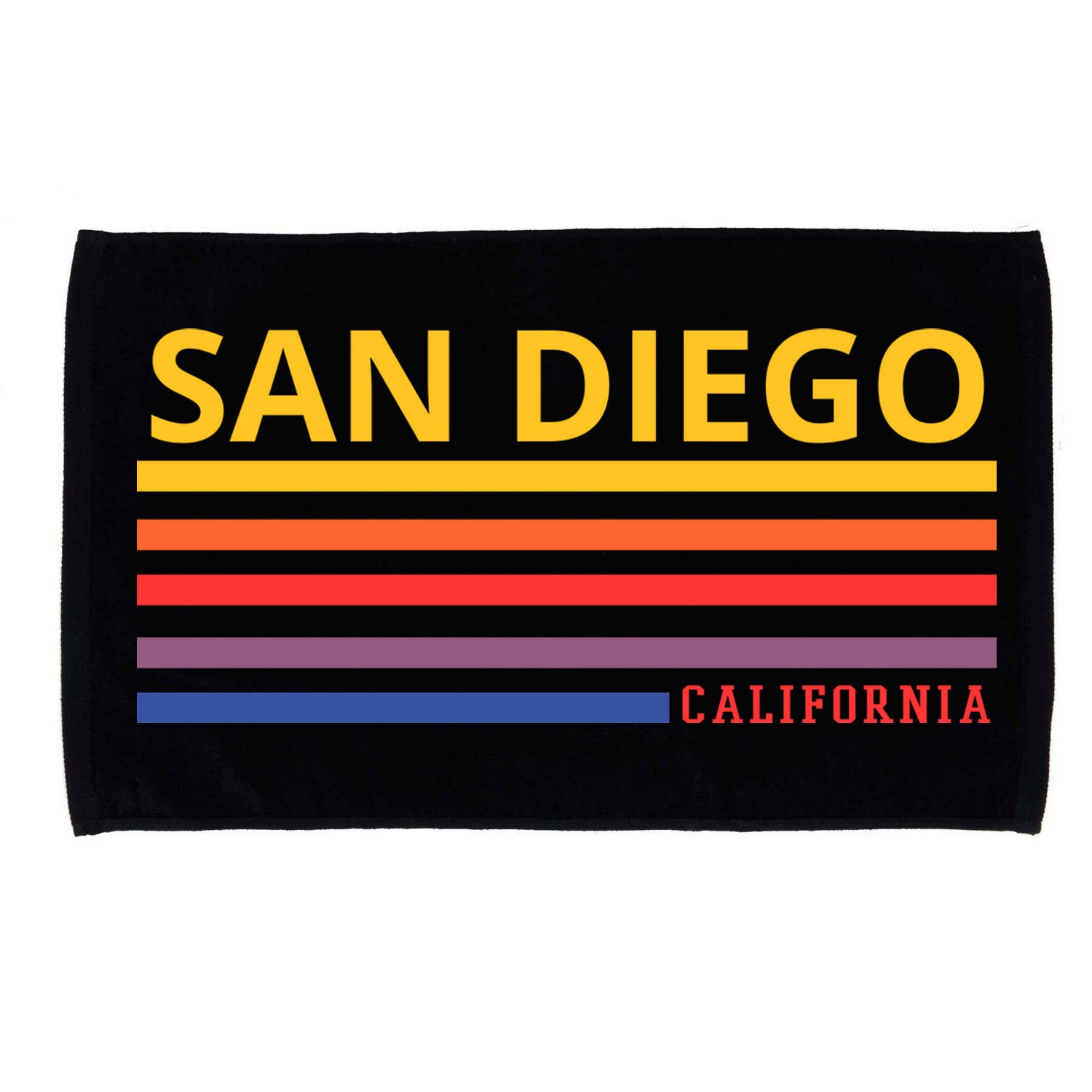 San Diego California Retro Microfiber Hand Towel