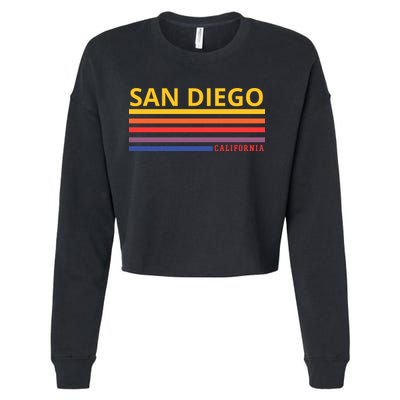 San Diego California Retro Cropped Pullover Crew