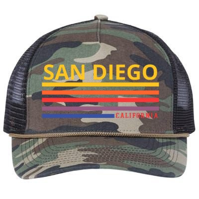 San Diego California Retro Retro Rope Trucker Hat Cap