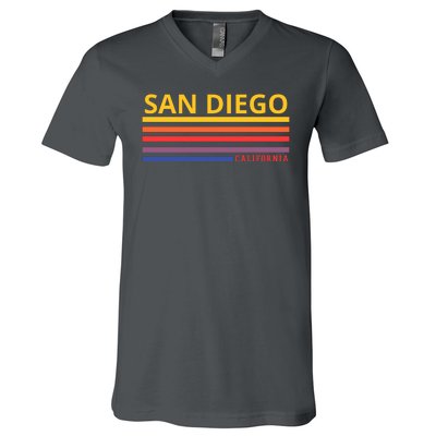 San Diego California Retro V-Neck T-Shirt