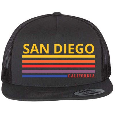 San Diego California Retro Flat Bill Trucker Hat