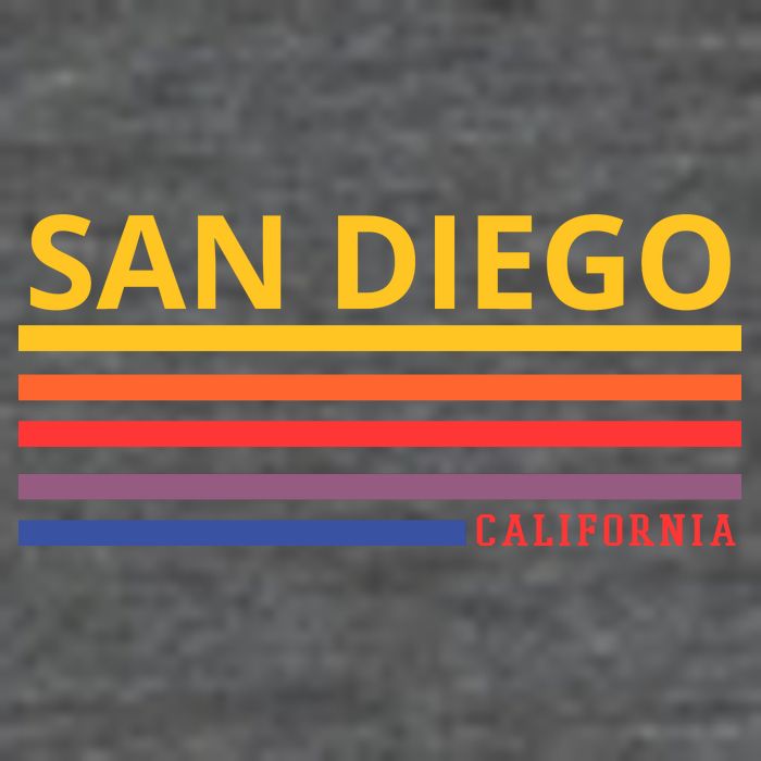 San Diego California Retro 25L Jumbo Tote