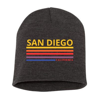 San Diego California Retro Short Acrylic Beanie