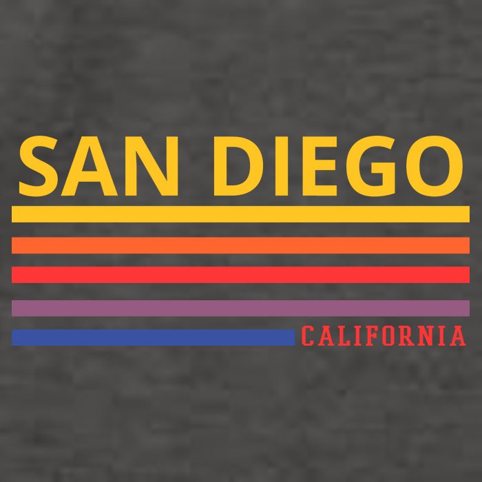 San Diego California Retro Vector Backpack