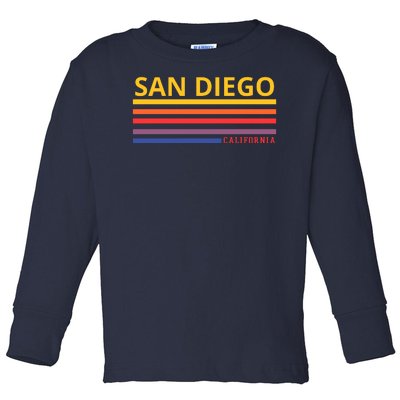 San Diego California Retro Toddler Long Sleeve Shirt