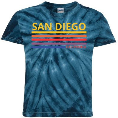 San Diego California Retro Kids Tie-Dye T-Shirt