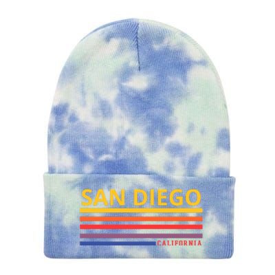 San Diego California Retro Tie Dye 12in Knit Beanie