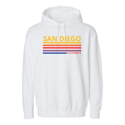 San Diego California Retro Garment-Dyed Fleece Hoodie