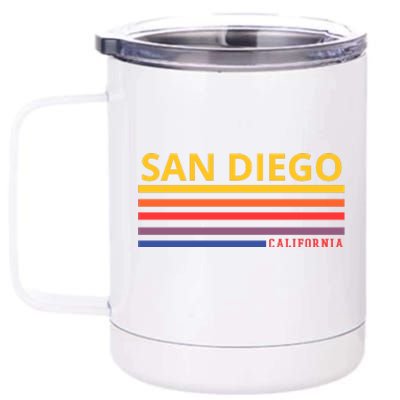 San Diego California Retro 12 oz Stainless Steel Tumbler Cup