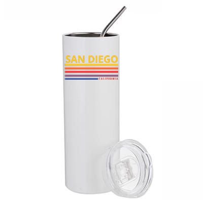 San Diego California Retro Stainless Steel Tumbler