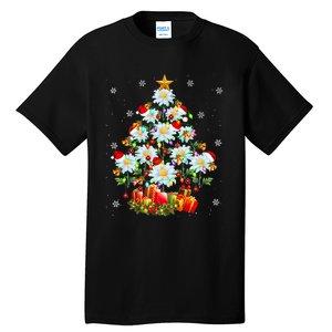 Santa Daisy Christmas Tree Xmas Lights Santa Daisy Lover Tall T-Shirt