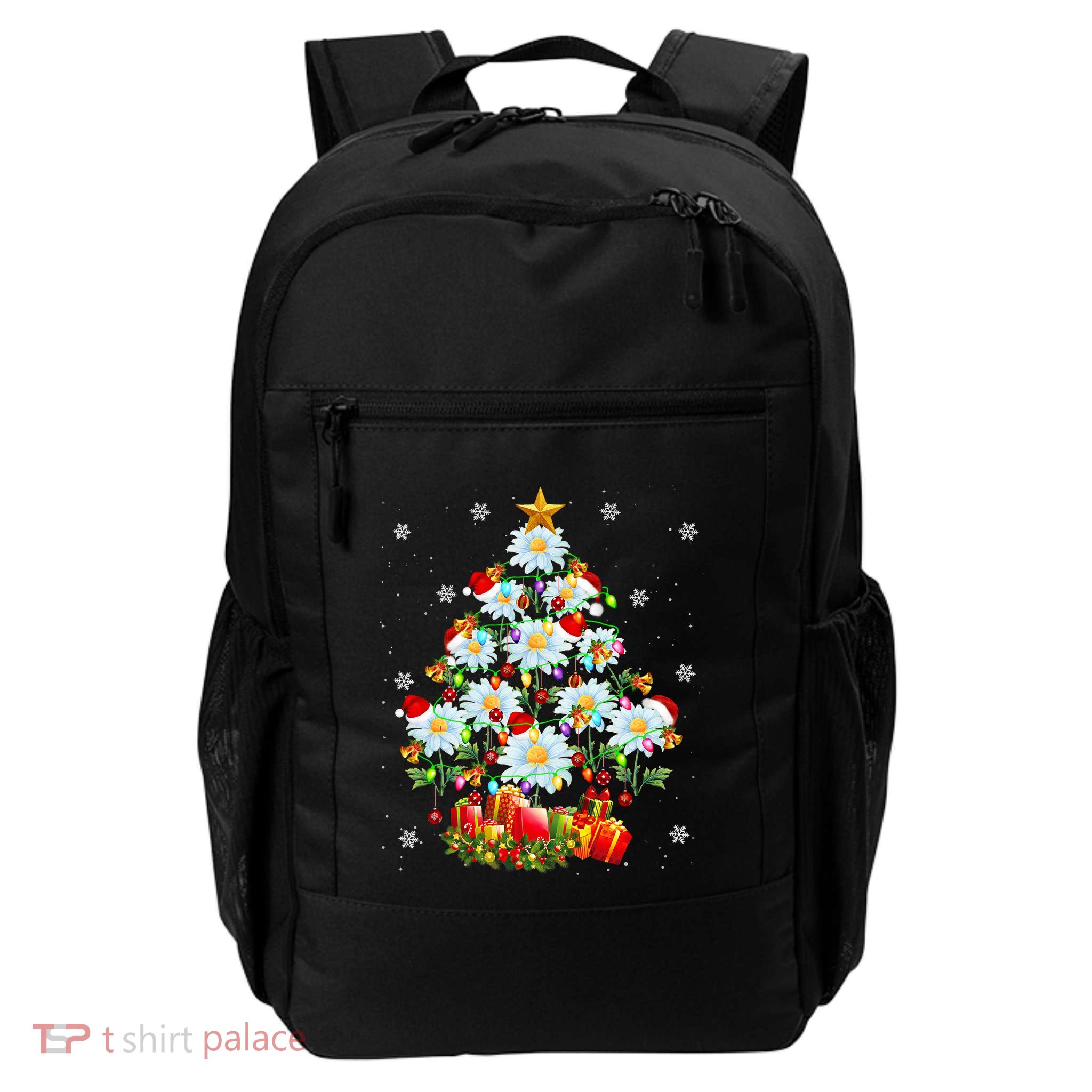 Santa Daisy Christmas Tree Xmas Lights Santa Daisy Lover Daily Commute Backpack