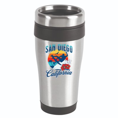 San Diego California Beach Surf Summer Vacation Vintage 16oz Travel Tumbler