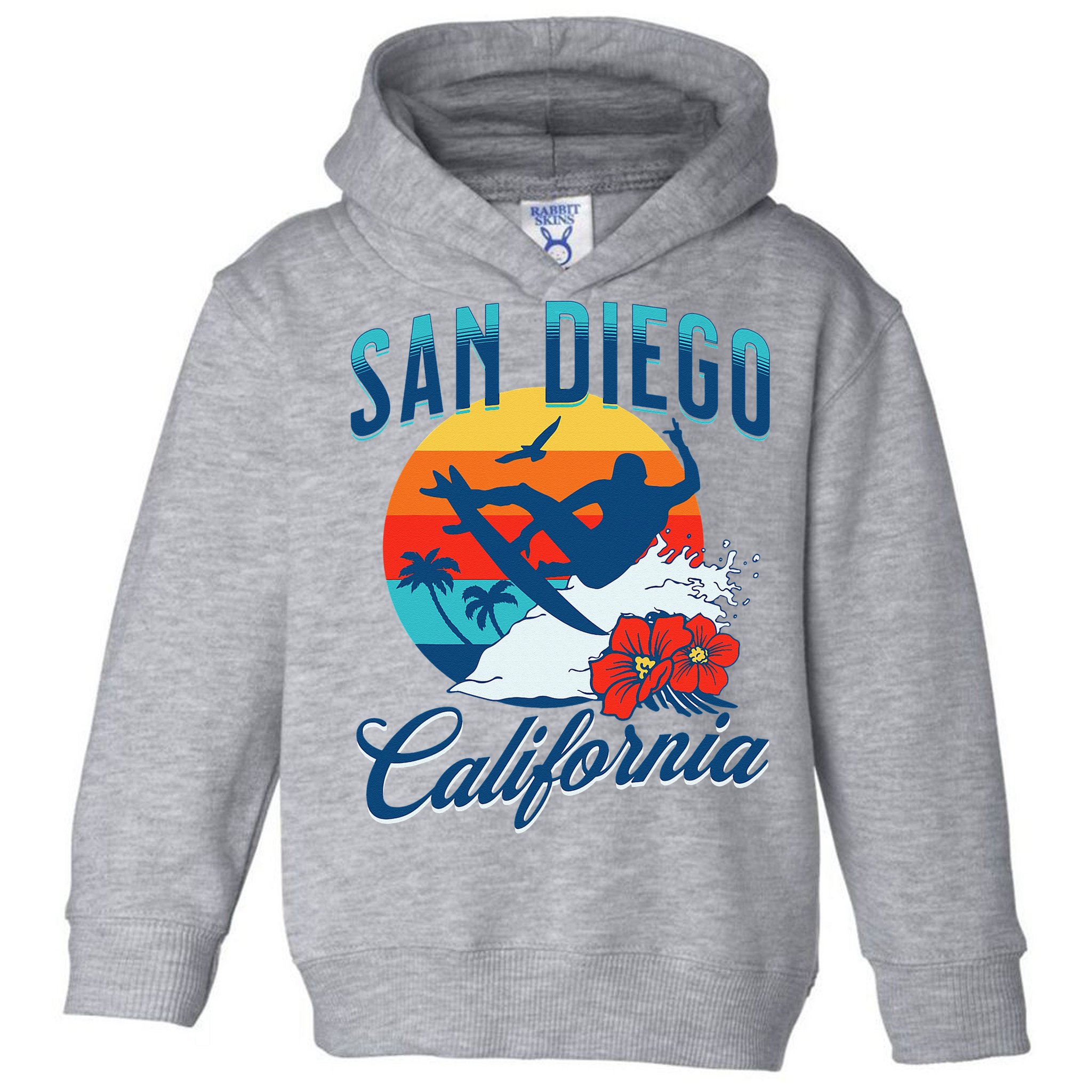 San Diego California Beach Surf Summer Vacation Vintage Toddler Hoodie