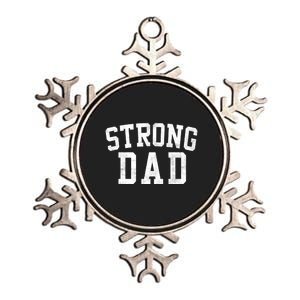 Strong Dad Classic Bold Font FatherS Day Daddy Metallic Star Ornament