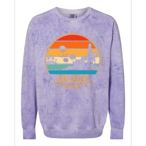 San Diego California Ca Throwback Design Classic Colorblast Crewneck Sweatshirt