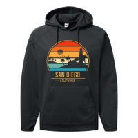 San Diego California Ca Throwback Design Classic Performance Fleece Hoodie