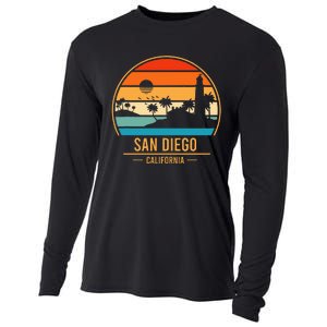 San Diego California Ca Throwback Design Classic Cooling Performance Long Sleeve Crew