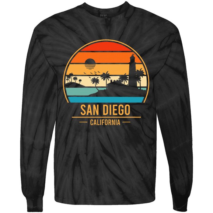 San Diego California Ca Throwback Design Classic Tie-Dye Long Sleeve Shirt