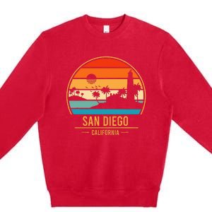 San Diego California Ca Throwback Design Classic Premium Crewneck Sweatshirt