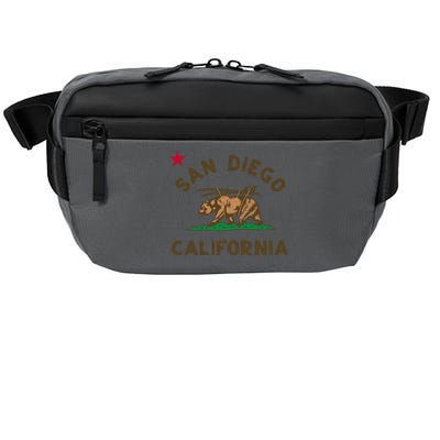 San Diego California Beach Flag Bear Surf Ca Crossbody Pack