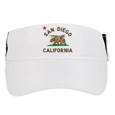 San Diego California Beach Flag Bear Surf Ca Adult Drive Performance Visor