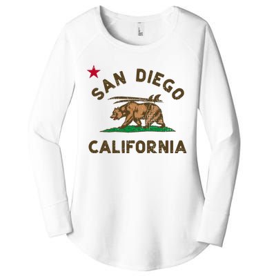 San Diego California Beach Flag Bear Surf Ca Women's Perfect Tri Tunic Long Sleeve Shirt