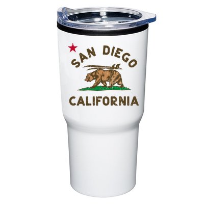 San Diego California Beach Flag Bear Surf Ca Tumbler
