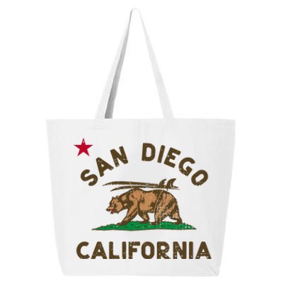 San Diego California Beach Flag Bear Surf Ca 25L Jumbo Tote