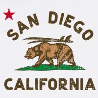 San Diego California Beach Flag Bear Surf Ca Toddler T-Shirt