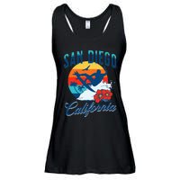 San Diego California Beach Surf Summer Vacation Vintage Ladies Essential Flowy Tank