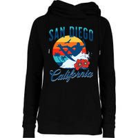 San Diego California Beach Surf Summer Vacation Vintage Womens Funnel Neck Pullover Hood