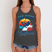 San Diego California Beach Surf Summer Vacation Vintage Women's Knotted Racerback Tank