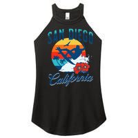 San Diego California Beach Surf Summer Vacation Vintage Women's Perfect Tri Rocker Tank