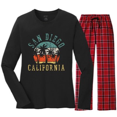 San Diego California Women's Long Sleeve Flannel Pajama Set 