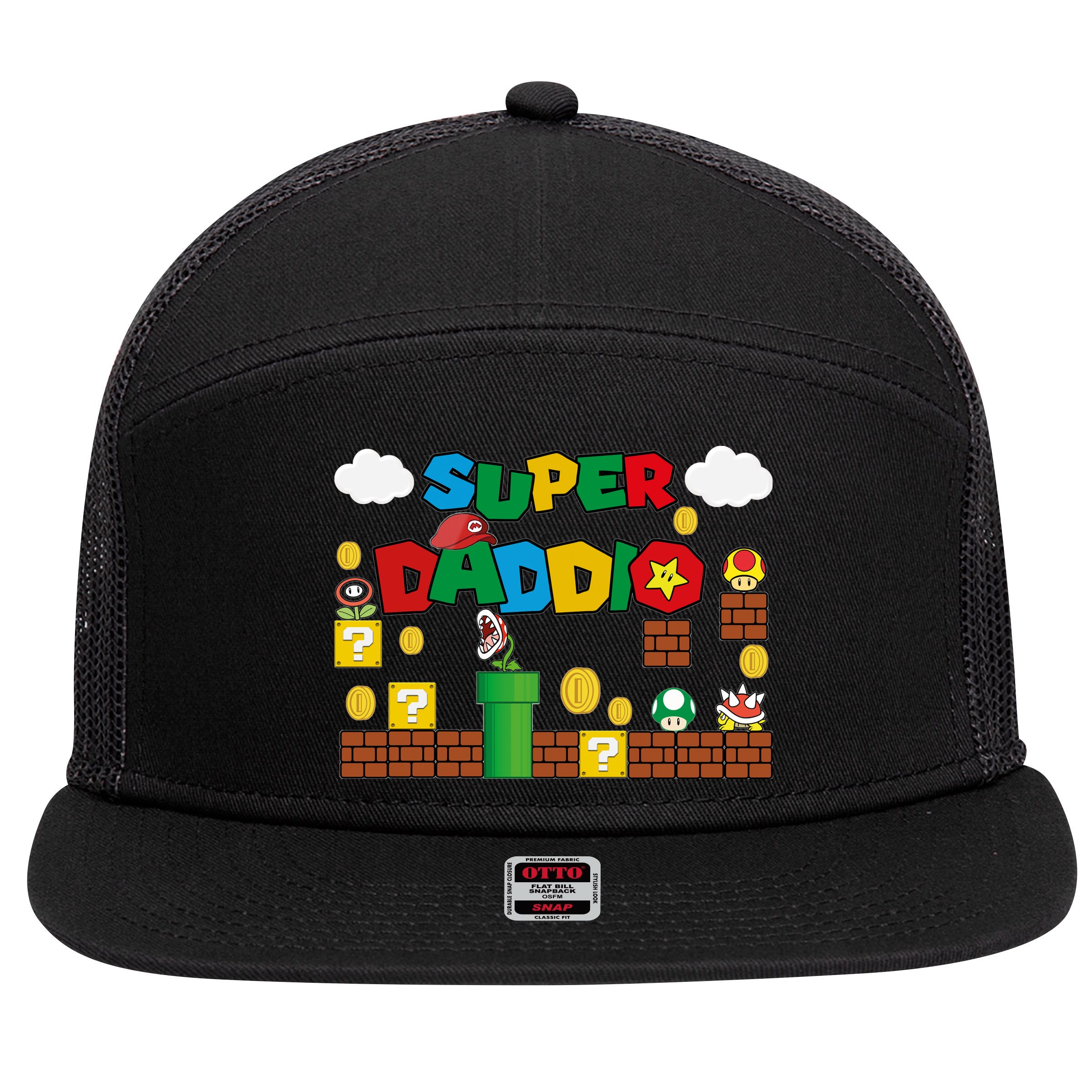Super Daddio Cool Design 7 Panel Mesh Trucker Snapback Hat