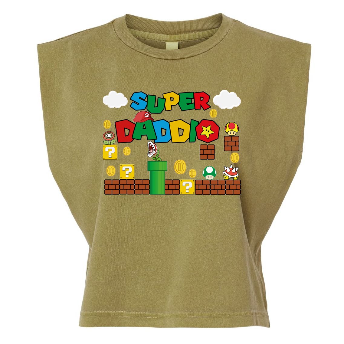 Super Daddio Cool Design Garment-Dyed Women's Muscle Tee