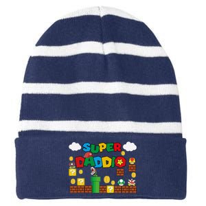 Super Daddio Cool Design Striped Beanie with Solid Band