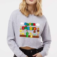 Super Daddio Cool Design Cropped Pullover Crew