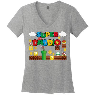 Super Daddio Cool Design Women's V-Neck T-Shirt