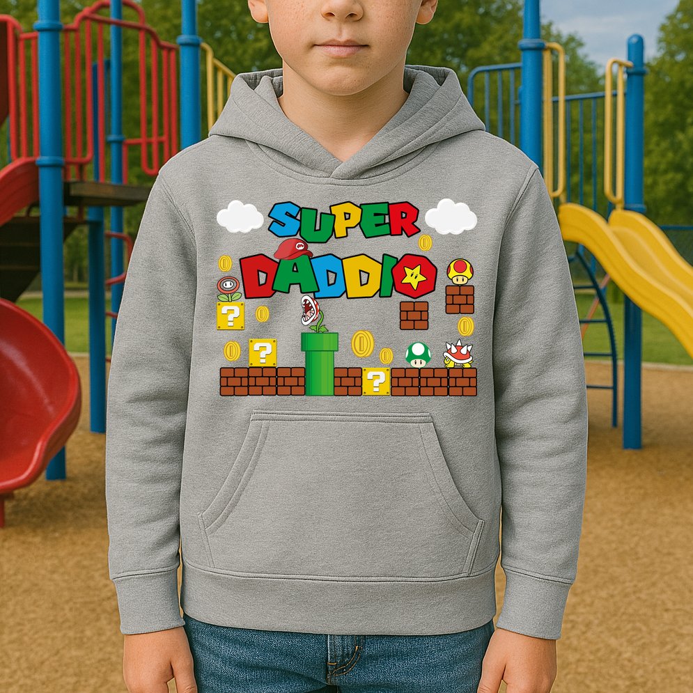 Super Daddio Cool Design Kids Hoodie